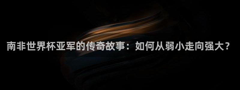 世界杯预选赛赛程:南非世界杯亚军的传奇故事:如何从弱小走向强大?